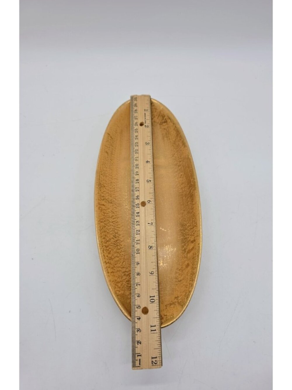 Vintage USA Stangl Pottery Granada Gold on Tan Body MCM Footed Oblong Dish Glam - Picture 8 of 10